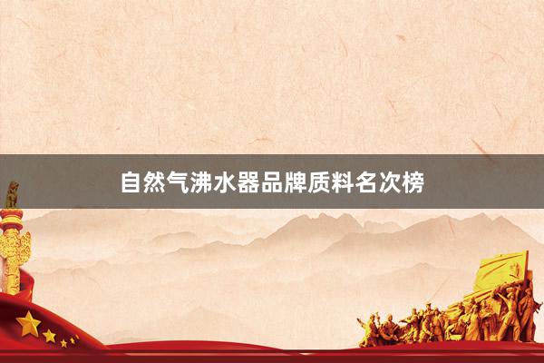 自然气沸水器品牌质料名次榜