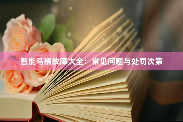 智能马桶故障大全：常见问题与处罚次第